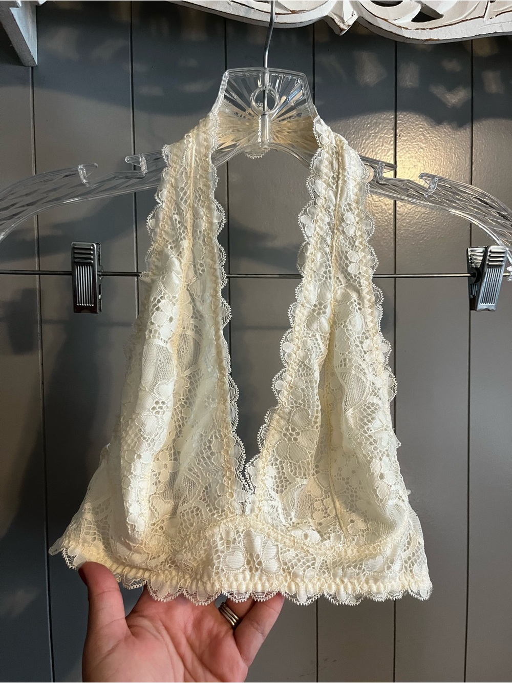 Intimately Free people cream lace halter bralette